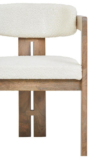 Orsina Torello Grey Mango Wood Dining Chair with Upholstered Seat
