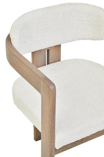 Orsina Torello Grey Mango Wood Dining Chair with Upholstered Seat