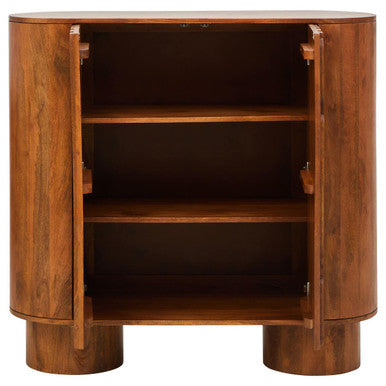 Orsina Torcino Two Door Storage Cabinet – Brown Solid Mango Wood