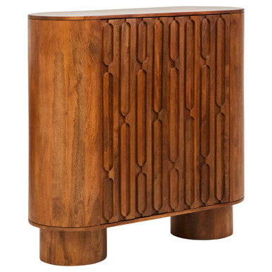 Orsina Torcino Two Door Storage Cabinet – Brown Solid Mango Wood