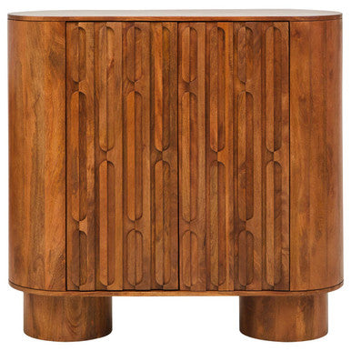 Orsina Torcino Two Door Storage Cabinet – Brown Solid Mango Wood