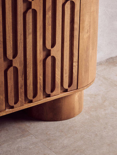 Orsina Torcino Two Door Storage Cabinet – Brown Solid Mango Wood