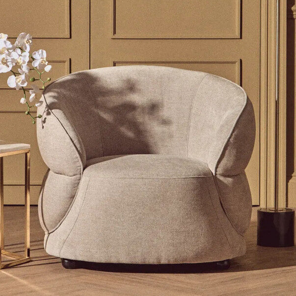 Orsina Daphne Taupe Chenille Curved Accent Chair – Modern Seating