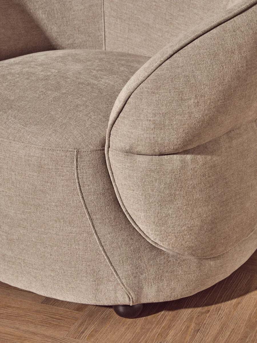 Orsina Daphne Taupe Chenille Curved Accent Chair – Modern Seating