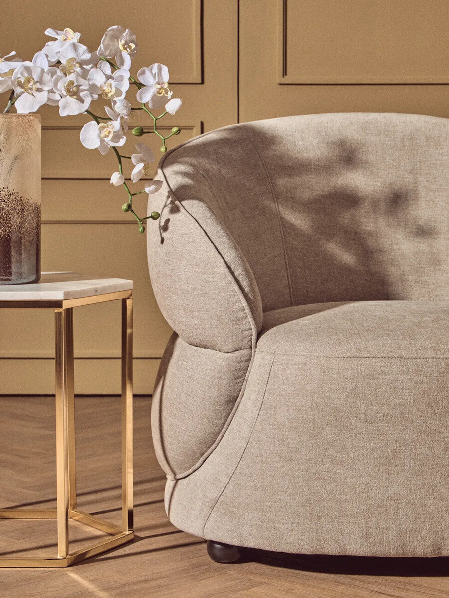 Orsina Daphne Taupe Chenille Curved Accent Chair – Modern Seating