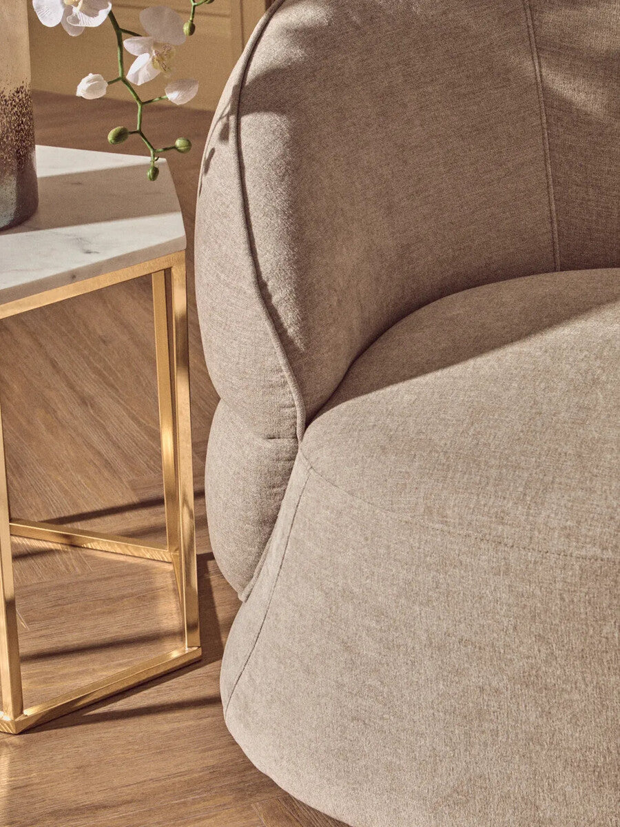 Orsina Daphne Taupe Chenille Curved Accent Chair – Modern Seating