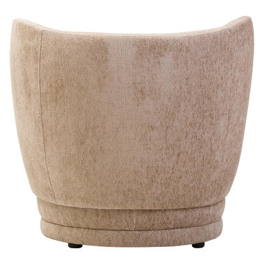 Orsina Delray Curved Accent Chair – Brown Chenille Lounge Seating