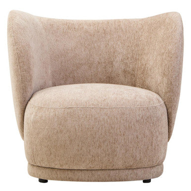 Orsina Delray Curved Accent Chair – Brown Chenille Lounge Seating