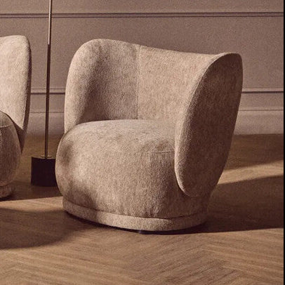 Orsina Delray Curved Accent Chair – Brown Chenille Lounge Seating
