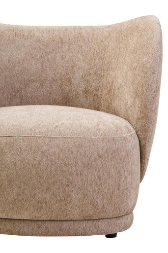 Orsina Delray Curved Accent Chair – Brown Chenille Lounge Seating