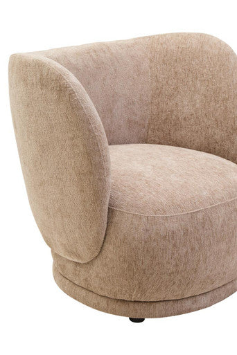 Orsina Delray Curved Accent Chair – Brown Chenille Lounge Seating