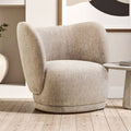 Orsina Delray Curved Accent Chair – Brown Chenille Lounge Seating