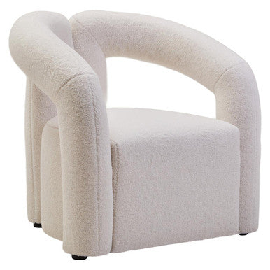 Orsina Davina Ivory Boucle Accent Chair – Modern Sculptural Seating