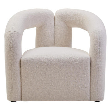 Orsina Davina Ivory Boucle Accent Chair – Modern Sculptural Seating