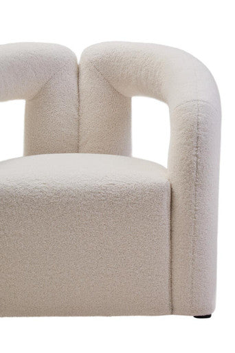 Orsina Davina Ivory Boucle Accent Chair – Modern Sculptural Seating