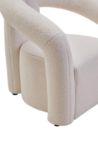 Orsina Davina Ivory Boucle Accent Chair – Modern Sculptural Seating