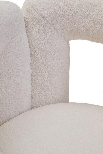 Orsina Davina Ivory Boucle Accent Chair – Modern Sculptural Seating