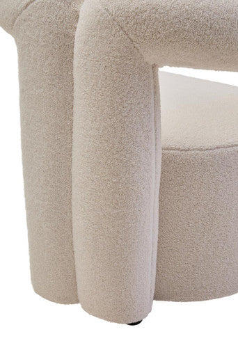 Orsina Davina Ivory Boucle Accent Chair – Modern Sculptural Seating