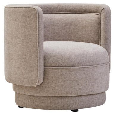 Orsina Drake Taupe Chenille Curved Accent Chair – Modern Living Room Seating