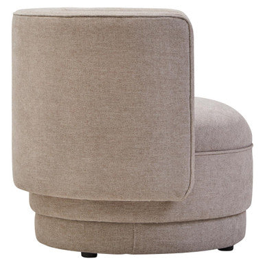 Orsina Drake Taupe Chenille Curved Accent Chair – Modern Living Room Seating