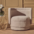 Orsina Drake Taupe Chenille Curved Accent Chair – Modern Living Room Seating