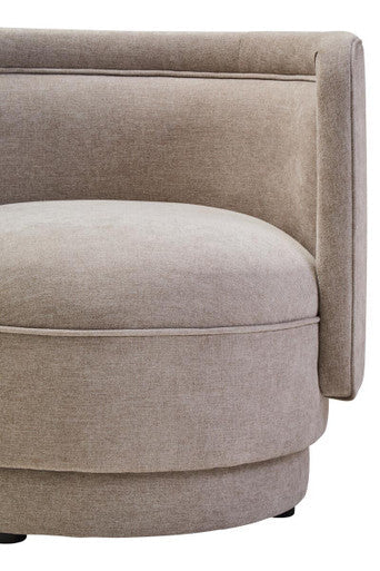Orsina Drake Taupe Chenille Curved Accent Chair – Modern Living Room Seating