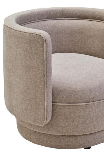 Orsina Drake Taupe Chenille Curved Accent Chair – Modern Living Room Seating