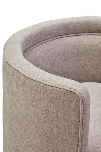 Orsina Drake Taupe Chenille Curved Accent Chair – Modern Living Room Seating