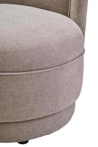 Orsina Drake Taupe Chenille Curved Accent Chair – Modern Living Room Seating