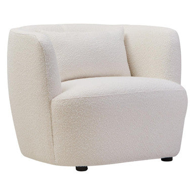 Orsina Bruge Curved Accent Chair – Textured Cream and Black Modern Seat