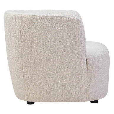 Orsina Bruge Curved Accent Chair – Textured Cream and Black Modern Seat
