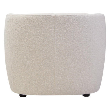 Orsina Bruge Curved Accent Chair – Textured Cream and Black Modern Seat