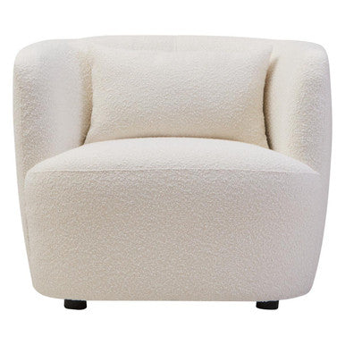 Orsina Bruge Curved Accent Chair – Textured Cream and Black Modern Seat