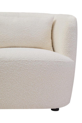 Orsina Bruge Curved Accent Chair – Textured Cream and Black Modern Seat