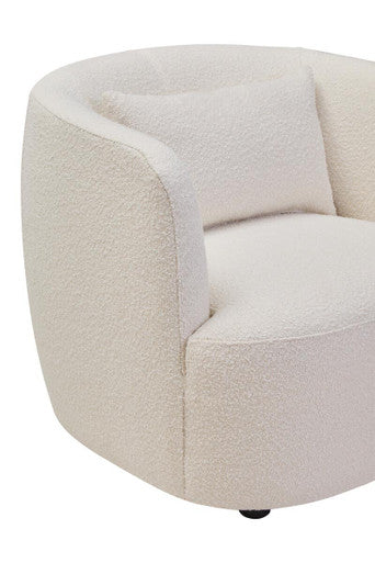 Orsina Bruge Curved Accent Chair – Textured Cream and Black Modern Seat