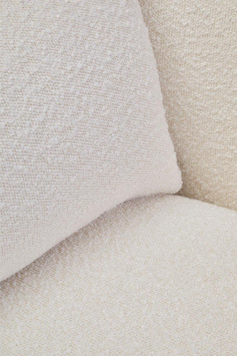 Orsina Bruge Curved Accent Chair – Textured Cream and Black Modern Seat