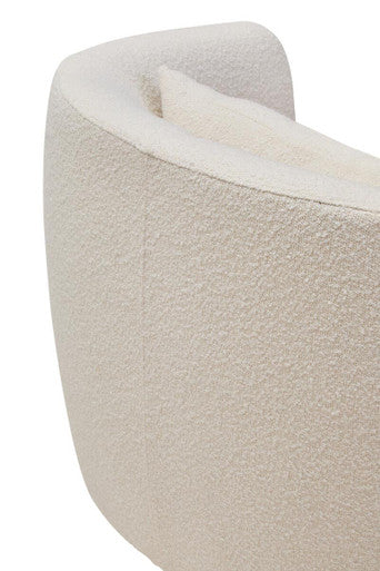 Orsina Bruge Curved Accent Chair – Textured Cream and Black Modern Seat