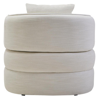 Orsina Bilani Curved Accent Chair – Cream Linen Effect Living Room Seat