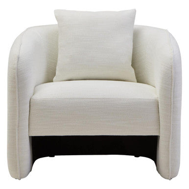Orsina Bilani Curved Accent Chair – Cream Linen Effect Living Room Seat