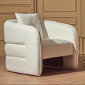 Orsina Bilani Curved Accent Chair – Cream Linen Effect Living Room Seat