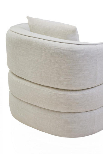 Orsina Bilani Curved Accent Chair – Cream Linen Effect Living Room Seat