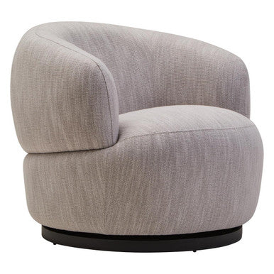 Orsina Bordo Curved Swivel Chair – Textured Grey Modern Accent Seat
