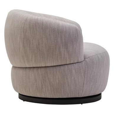 Orsina Bordo Curved Swivel Chair – Textured Grey Modern Accent Seat
