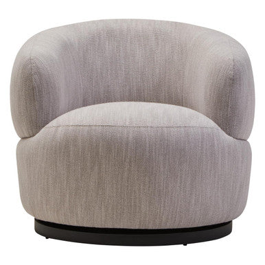 Orsina Bordo Curved Swivel Chair – Textured Grey Modern Accent Seat