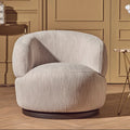 Orsina Bordo Curved Swivel Chair – Textured Grey Modern Accent Seat