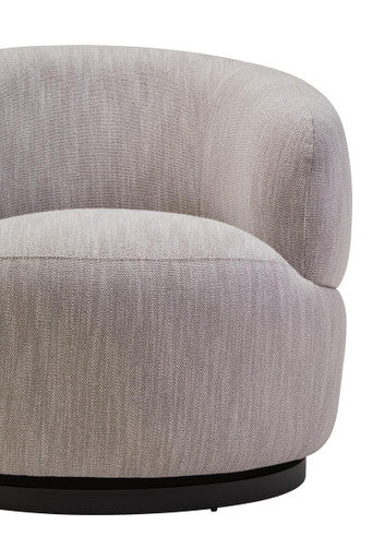 Orsina Bordo Curved Swivel Chair – Textured Grey Modern Accent Seat