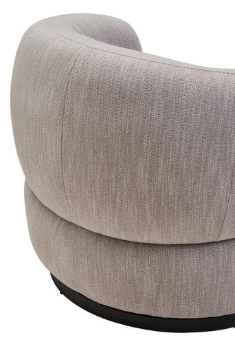 Orsina Bordo Curved Swivel Chair – Textured Grey Modern Accent Seat