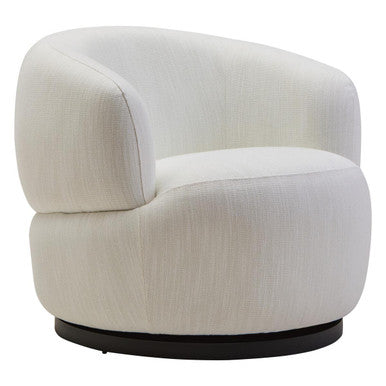 Orsina Bordo Textured Cream Curved Swivel Chair | Modern Accent Seat