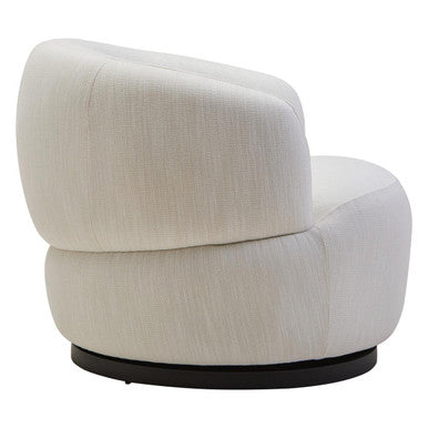 Orsina Bordo Textured Cream Curved Swivel Chair | Modern Accent Seat
