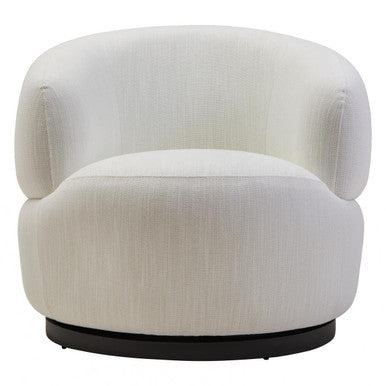 Orsina Bordo Textured Cream Curved Swivel Chair | Modern Accent Seat